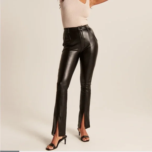 🎉Host Pick🎉 A&F petite Vegan leather split-hem pants - Picture 4 of 10